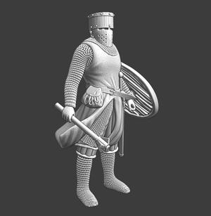 Medieval Danish Crusader Knight – mace and teardrop shield