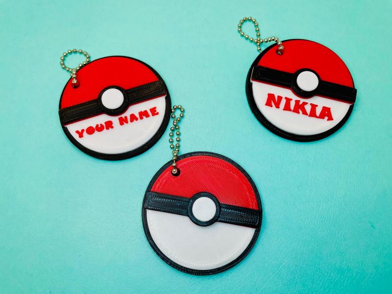 Pokeball Keychain Blank or Customizable